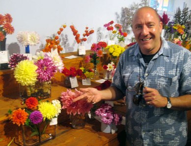 Ed & his dahlias